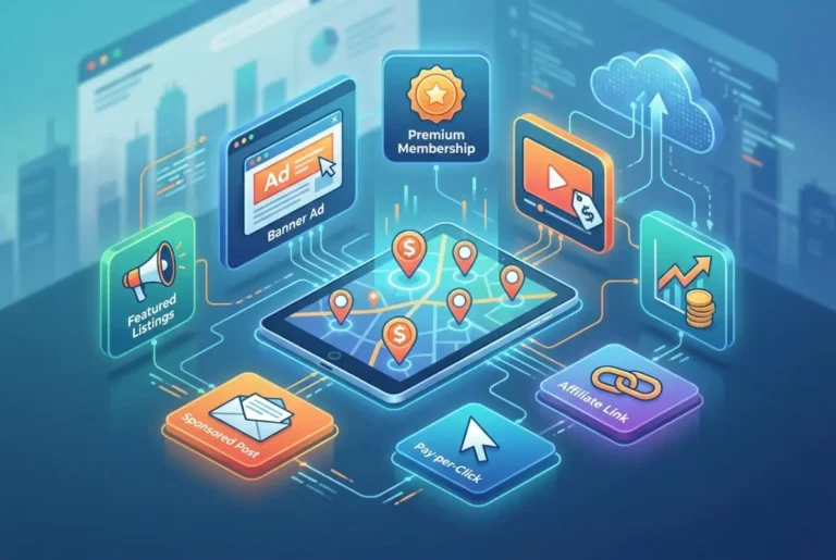 Visual overview of 7 Business Directory Advertising Options to Monetize Your Site