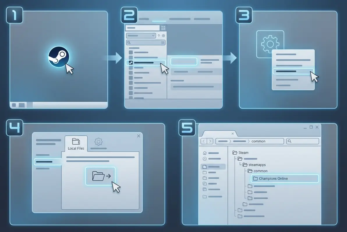 Tools and interfaces for Where Is My Champions Online Directory on Steam? 5 Steps to Find It