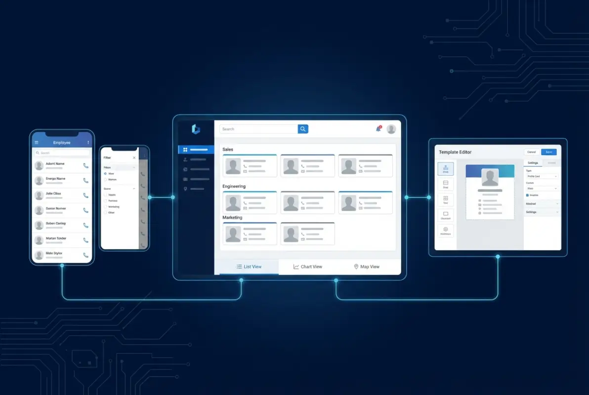 Tools and interfaces for Company Directory Templates: 8 Best Examples & Complete Design Guide