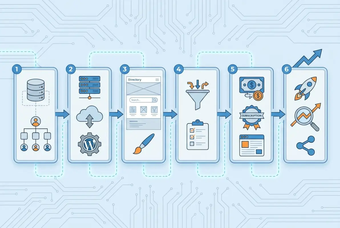 Step-by-step process for 6 Simple Steps to Create an Online Directory Website That Drives Revenue