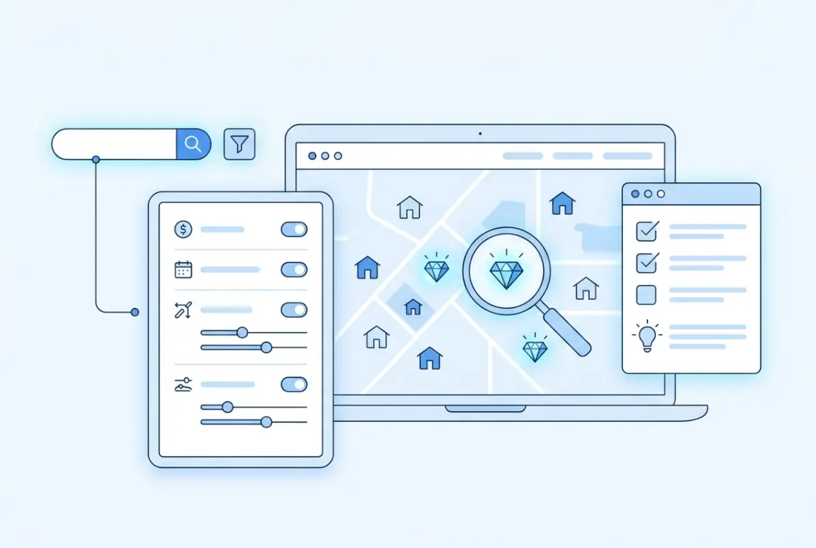 Tools and interfaces for How to Find an Airbnb Listing: Search Keywords, Filters & Rare Find Tips