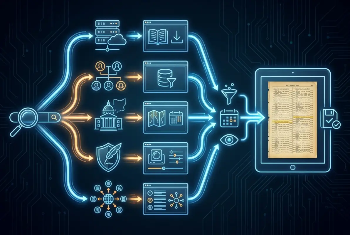 Step-by-step process for How to Find City Directories Online: 5 Best Sources for Historical Research