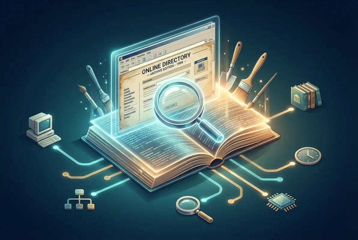 Visual overview of How to Find an Online Directory from the Past: 6 Research Tips