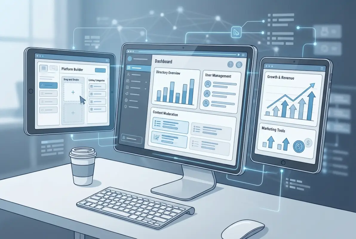 Tools and interfaces for How to Manage, Build, Grow & Profit from a Web-Based Online Directory