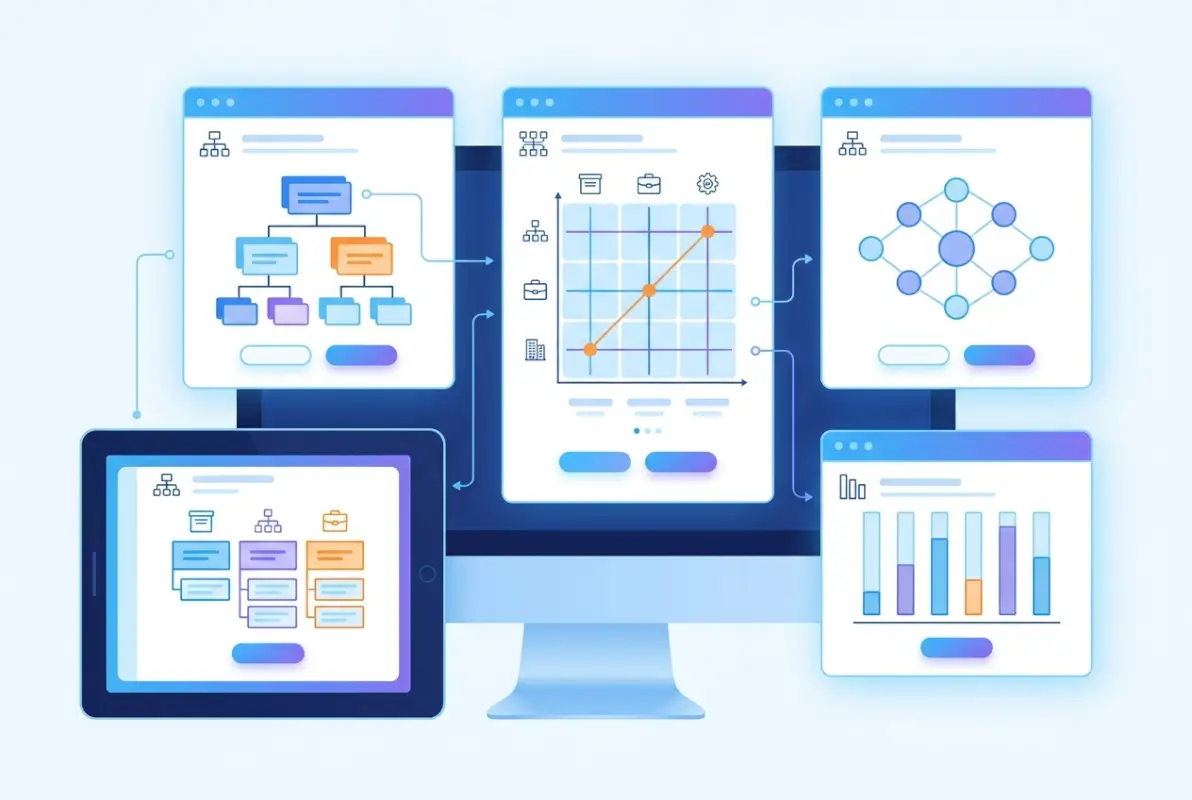 Tools and interfaces for Business Structure Chart: 5 Essential Organizational Charts Explained