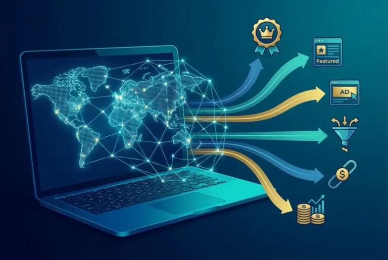 Visual overview of 6 Proven Ways to Earn Money from an Online Business Directory