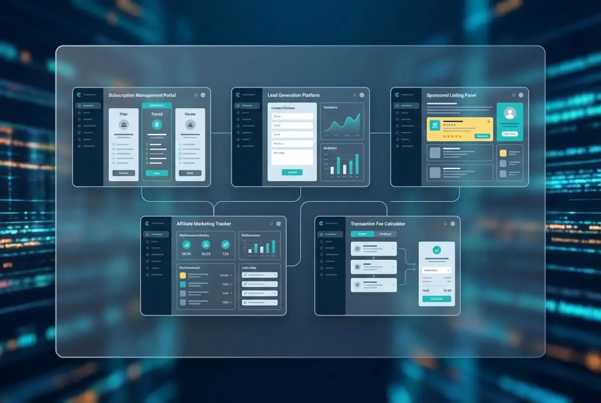 Tools and interfaces for 5 Revenue Models for Online Business Directories (Earn $10K/Month)