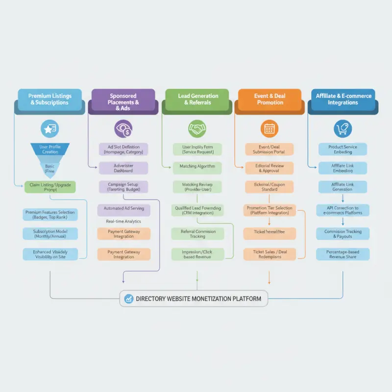Step-by-step process for Directory Website Monetization: 5 Proven Tactics to Boost Revenue