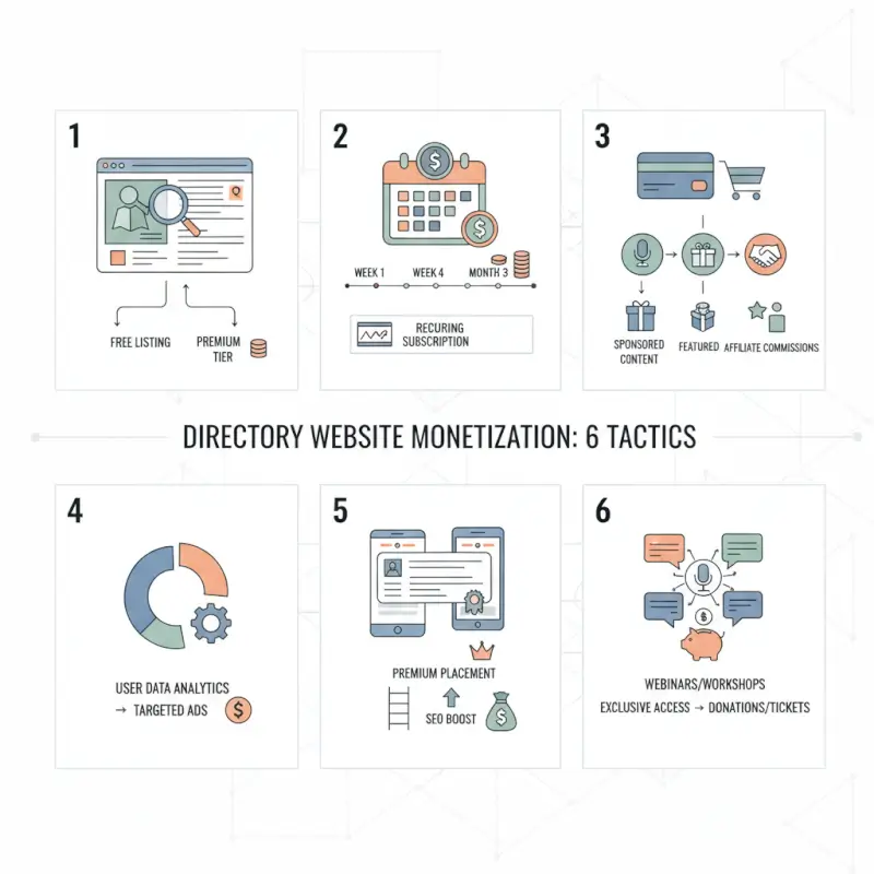 Step-by-step process for Directory Website Monetization: 6 Tactics to Boost Revenue in 2026