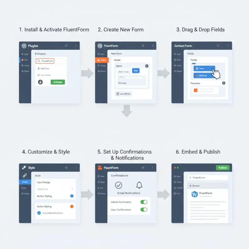 Step-by-step process for How to Create WordPress Contact Forms with FluentForm (Complete 2024 Guide)