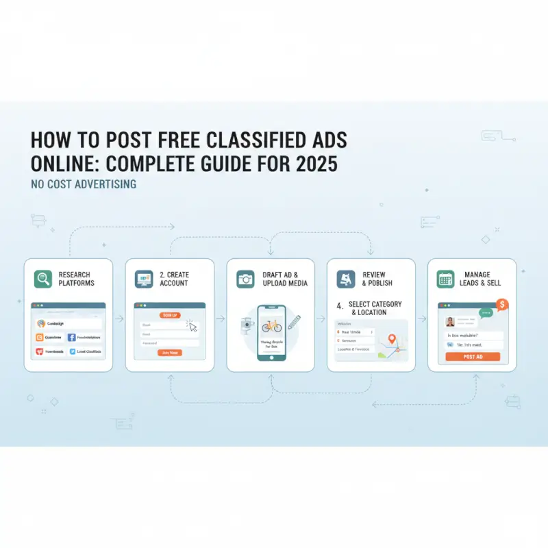 Step-by-step process for How to Post Free Classified Ads Online: Complete Guide to Advertising Services for Free in 2025