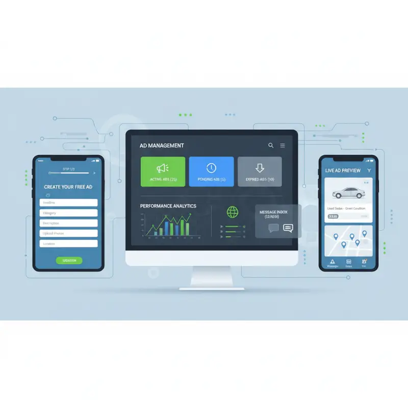 Tools and interfaces for How to Post Free Classified Ads Online: Complete Guide to Advertising Services for Free in 2025