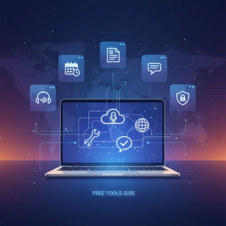Visual overview of 5 Essential Free Laptop Plugins & Tools for Remote Work in 2025