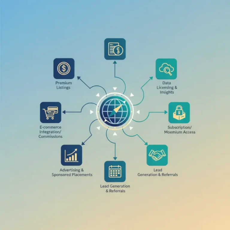 Visual overview of How Business Directories Make Money: 6 Revenue Streams Revealed