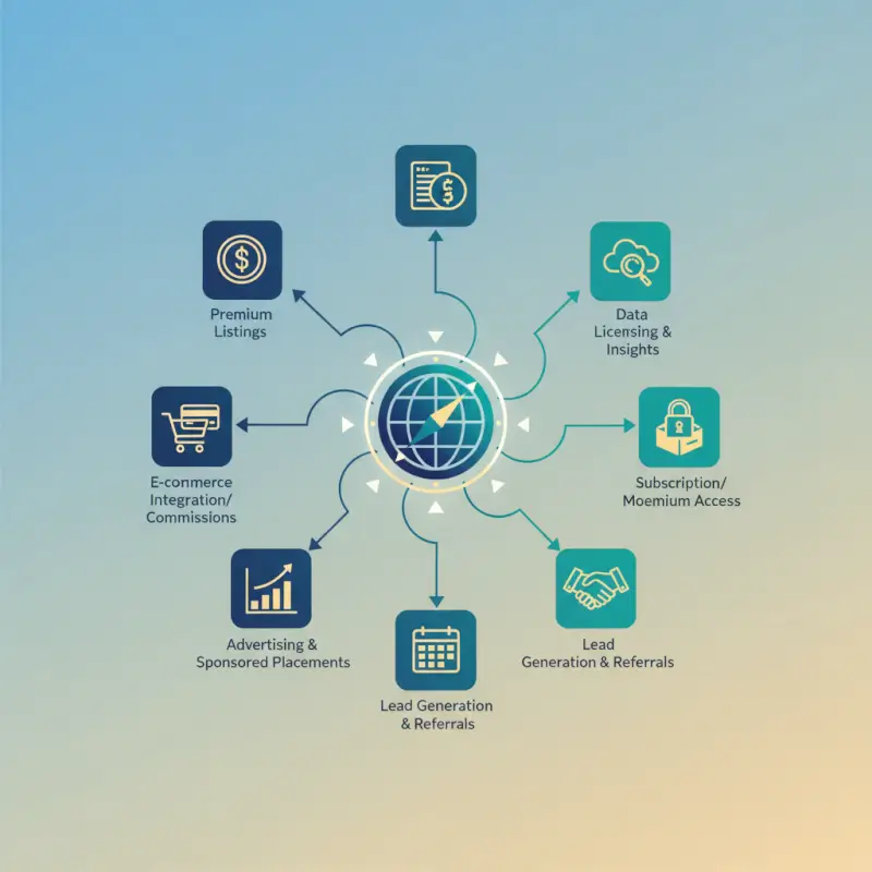 Visual overview of How Business Directories Make Money: 6 Revenue Streams Revealed