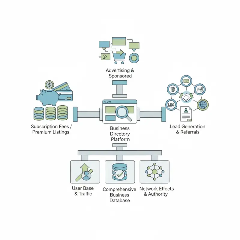 Core concepts behind How Business Directories Make Money: 6 Revenue Streams Revealed