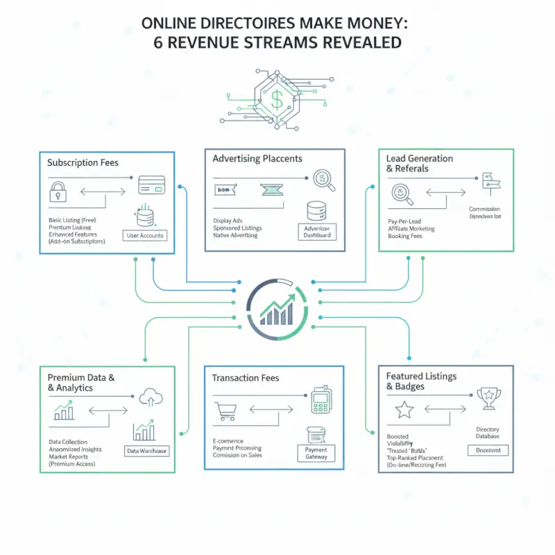 Step-by-step process for How Online Directories Make Money: 6 Revenue Streams Revealed