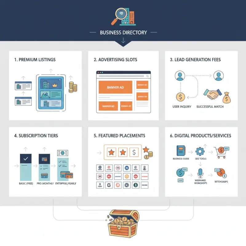 Step-by-step process for How to Monetize a Business Directory: 6 Revenue Streams to Explore