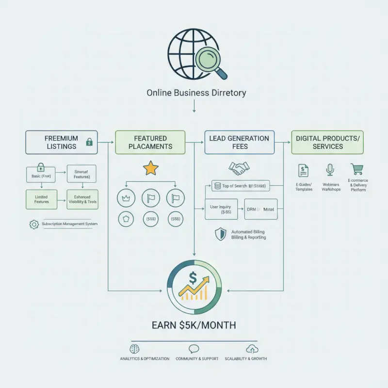 Step-by-step process for How to Monetize an Online Business Directory & Earn $5K/Month